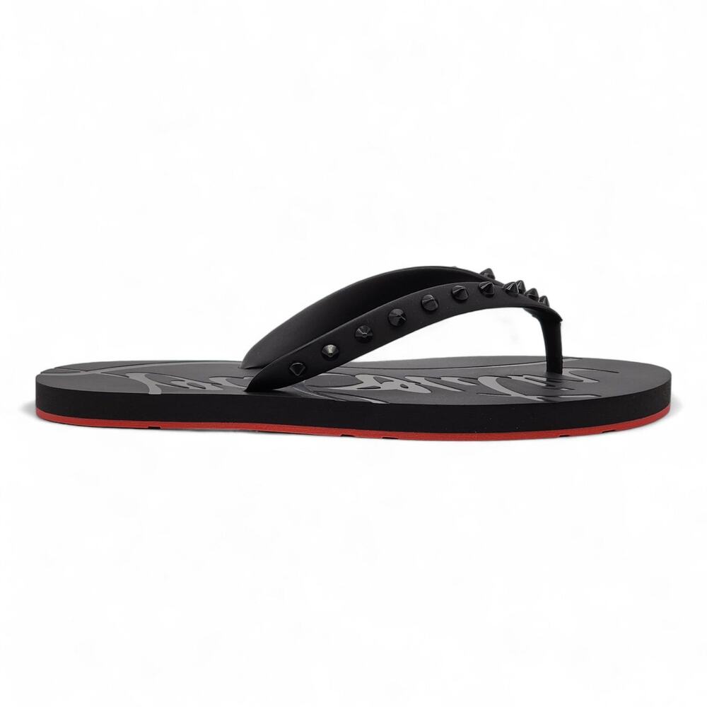 Christian Louboutin Loubi Flip Studded Flip Flops in Black - Picture 3 of 16
